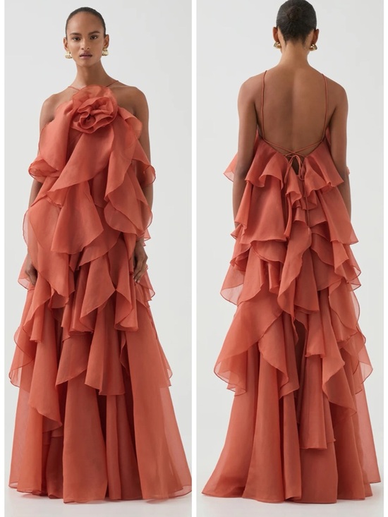 Aje Dresses & Skirts - AJE PANDOREA LAYERED MAXI DRESS in Coral Clay SZ AUS 6 US 2